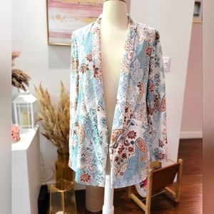 Euc Chico's open blazer Paisley sz 1